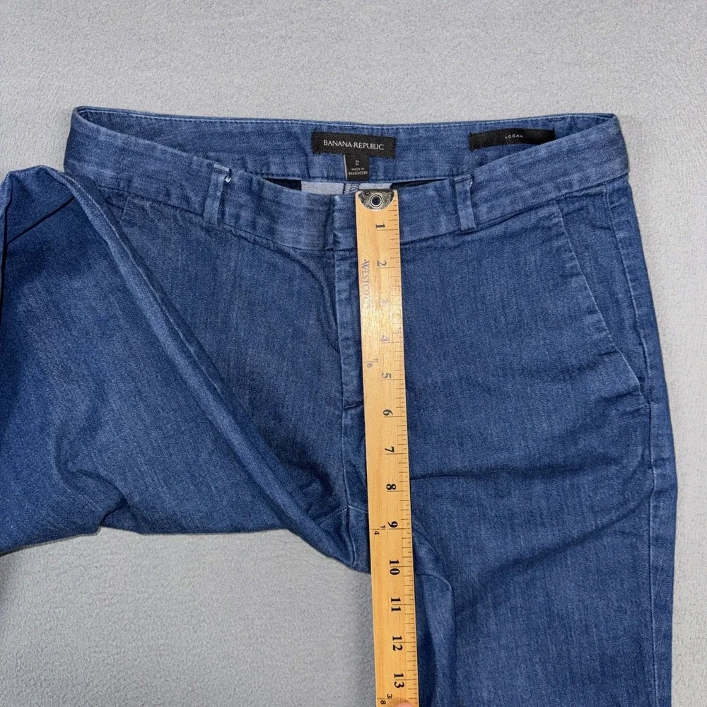 Banana Republic Pants Womens 2 Logan Bootcut Flat Front Stretch Cotton Twill